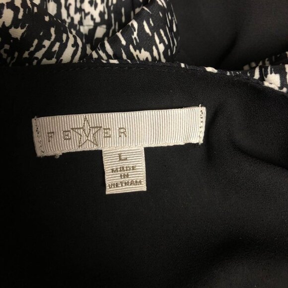 Fever Bomber Jacket Womens Sz Large Black White Speckled Lined Zippered Pockets - Picture 5 of 6